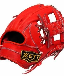 ZETT Pro Model Elite 11.75 Inch Japan Red Infielder Glove