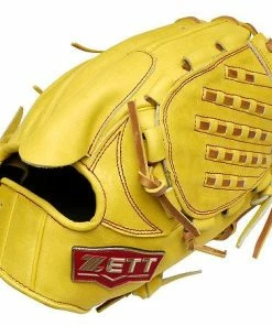 ZETT Pro Model 11.5 Inch Yellow Pitcher Glove