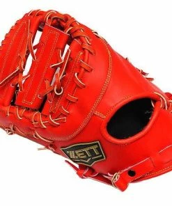 ZETT Innovation 12.5 Inch LHT Red First Base Mitt + BONUS