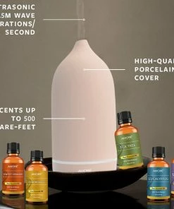 TagCo USA Inc Pink Ceramic Ultrasonic Aromatherapy Essential Oil Diffuser