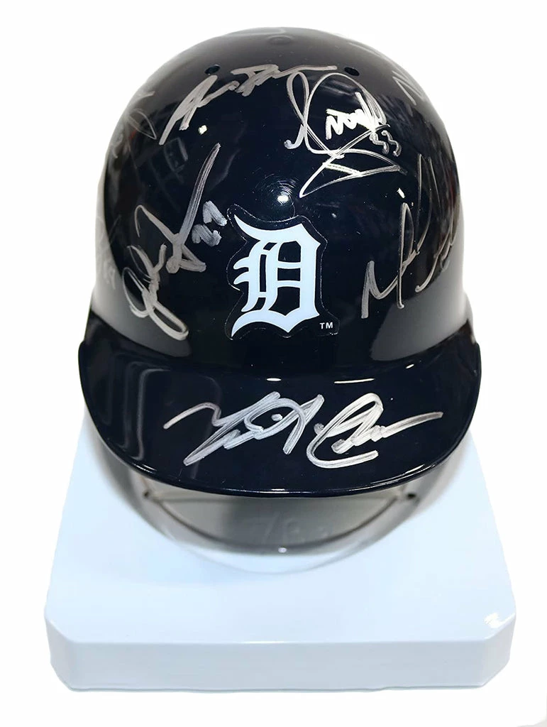 Sports-Autographs Detroit Tigers 2016 Team Signed Autographed Mini Batting Helmet Authenticated Ink COA Cabrera Castellanos Kinsler 1 Sports-Autographs Detroit Tigers 2016 Team Signed Autographed Mini Batting Helmet Authenticated Ink COA Cabrera Castellanos Kinsler