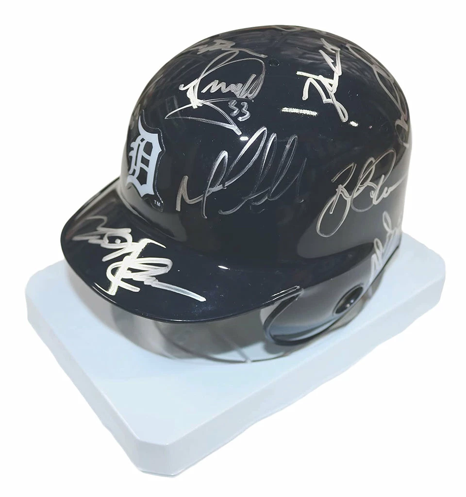 Sports-Autographs Detroit Tigers 2016 Team Signed Autographed Mini Batting Helmet Authenticated Ink COA Cabrera Castellanos Kinsler 2 Sports-Autographs Detroit Tigers 2016 Team Signed Autographed Mini Batting Helmet Authenticated Ink COA Cabrera Castellanos Kinsler - Image 2