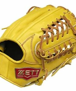 ZETT Pro Model 11.75 Inch Yellow Infielder Glove