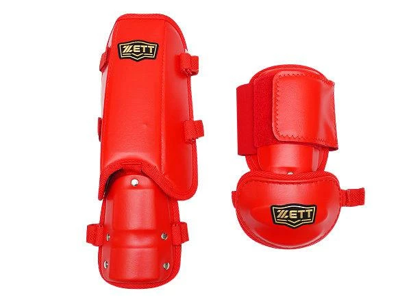 ZETT Pro Adult Batter Elbow/Shin Guards - Red 1 ZETT Pro Adult Batter Elbow/Shin Guards - Red