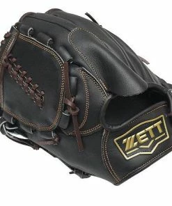 ZETT Pro Model 11.5 Inch Black LHT Pitcher Glove