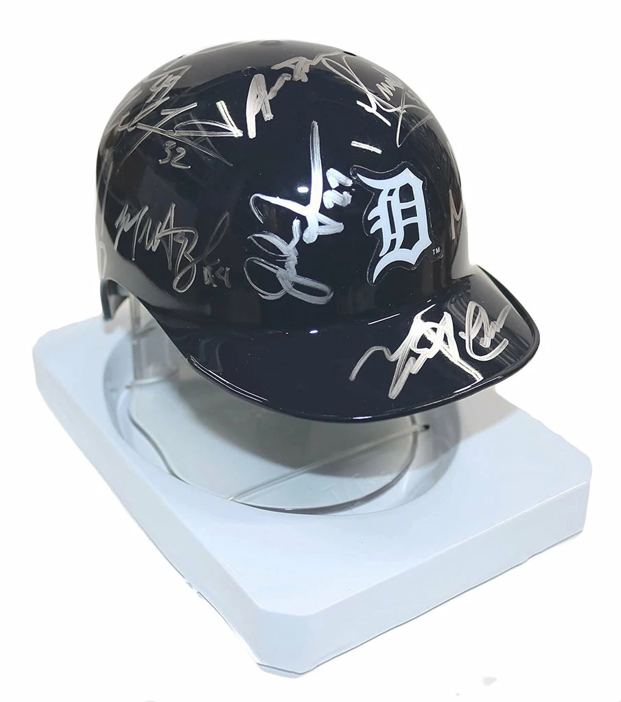 Sports-Autographs Detroit Tigers 2016 Team Signed Autographed Mini Batting Helmet Authenticated Ink COA Cabrera Castellanos Kinsler 3 Sports-Autographs Detroit Tigers 2016 Team Signed Autographed Mini Batting Helmet Authenticated Ink COA Cabrera Castellanos Kinsler - Image 3