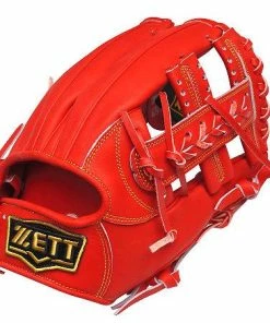 ZETT Pro Japan Steerhide 11.75 Inch Red Infielder Glove