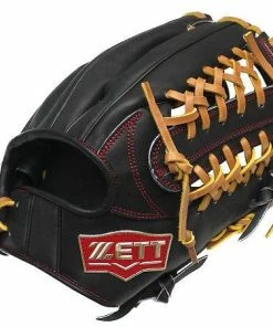 ZETT Pro Model 11.75 Inch Black Infielder Glove
