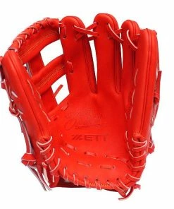 ZETT Pro Japan Steerhide 11.75 Inch Red Infielder Glove -Deals Slowpitch Softball Bats Store 53 534aef7c963d09a7 w600h600