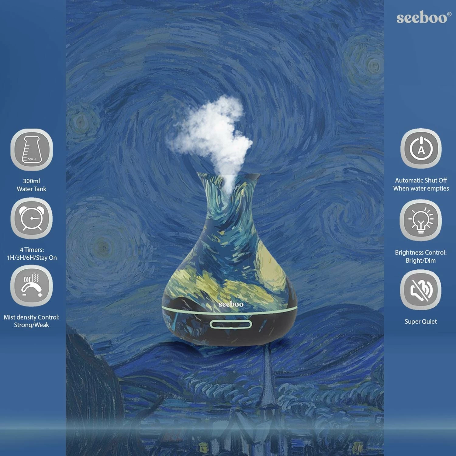 TagCo USA Inc Starry Night Ultrasonic Aromatherapy Diffuser 5 TagCo USA Inc Starry Night Ultrasonic Aromatherapy Diffuser - Image 5