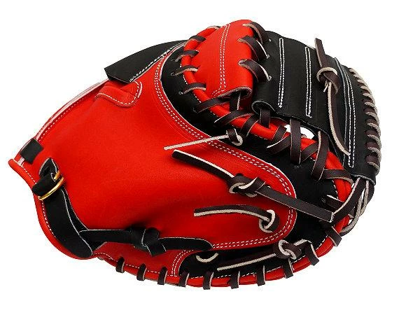 ZETT Pro Elite 33 Inch Catcher Mitt - Red/Black 2 ZETT Pro Elite 33 Inch Catcher Mitt - Red/Black - Image 2