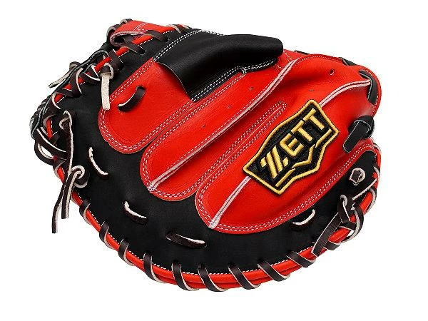 ZETT Pro Elite 33 Inch Catcher Mitt - Red/Black 5 ZETT Pro Elite 33 Inch Catcher Mitt - Red/Black - Image 5