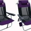 Everyone Designs Outdoor Spectator Multi-Position Flat Folding Mesh Ultralight Beach Chair (2-Pack)