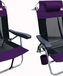 Everyone Designs Outdoor Spectator Multi-Position Flat Folding Mesh Ultralight Beach Chair (2-Pack)