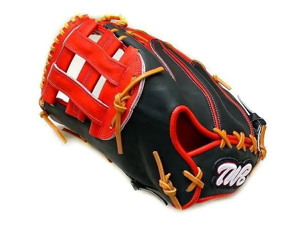 TWB Classic 12.5 Inch LHT Black/Red First Base Mitt 1 TWB Classic 12.5 Inch LHT Black/Red First Base Mitt