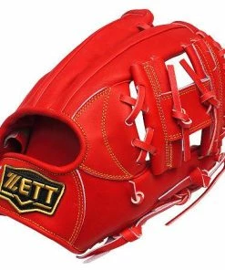 ZETT Pro Japan Steerhide 11.5 Inch Red Infielder Glove