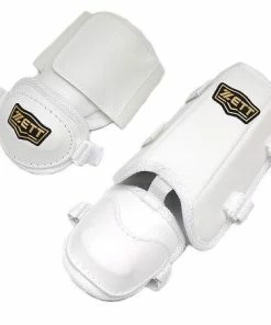 ZETT Pro Youth Batter Elbow-Shin Guard Set - White