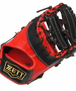 ZETT Pro Elite 12.5 Inch First Base Mitt - Red/Black