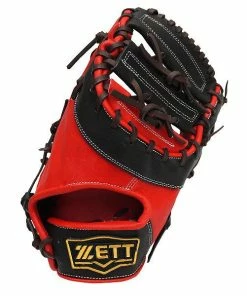 ZETT Pro Elite 12.5 Inch First Base Mitt - Red/Black -Deals Slowpitch Softball Bats Store 93 6d7aa657f8b5474c w600h600