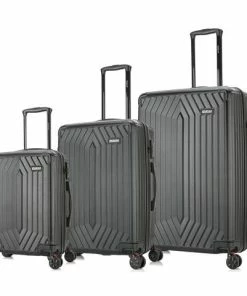 InUSA DUKAP Stratos Lightweight Hardside Spinner 3-Piece Travel Suitcase Set (20'', 24'', 28'')