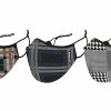 TagCo USA Inc Two-Layer Plaid Design Reusable Face Mask With Adjustable Earloop (3-Pack)