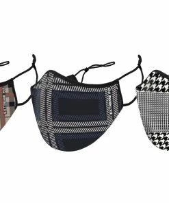 TagCo USA Inc Two-Layer Plaid Design Reusable Face Mask With Adjustable Earloop (3-Pack)