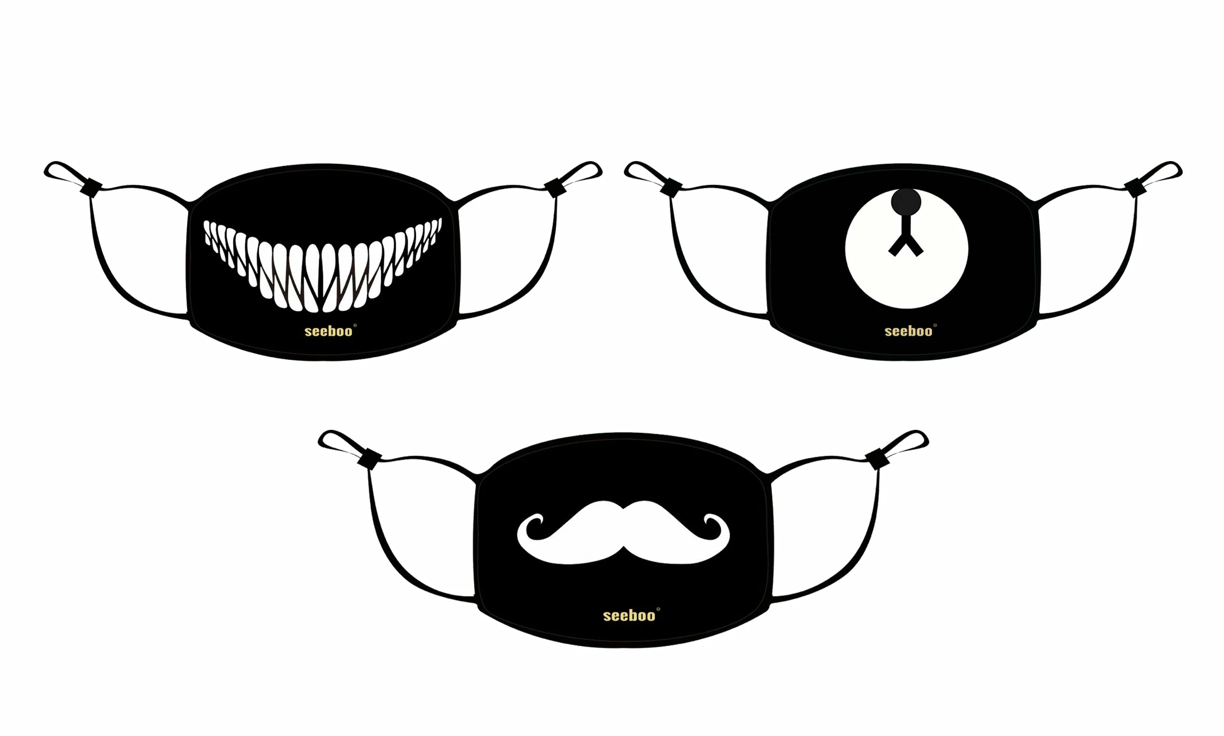 TagCo USA Inc Funny Faces Double Layer Reusable Mask With Adjustable Loop (3 -Pack) 4 TagCo USA Inc Funny Faces Double Layer Reusable Mask With Adjustable Loop (3 -Pack) - Image 4