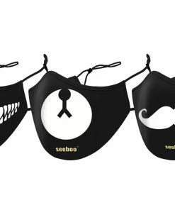 TagCo USA Inc Funny Faces Double Layer Reusable Mask With Adjustable Loop (3 -Pack)