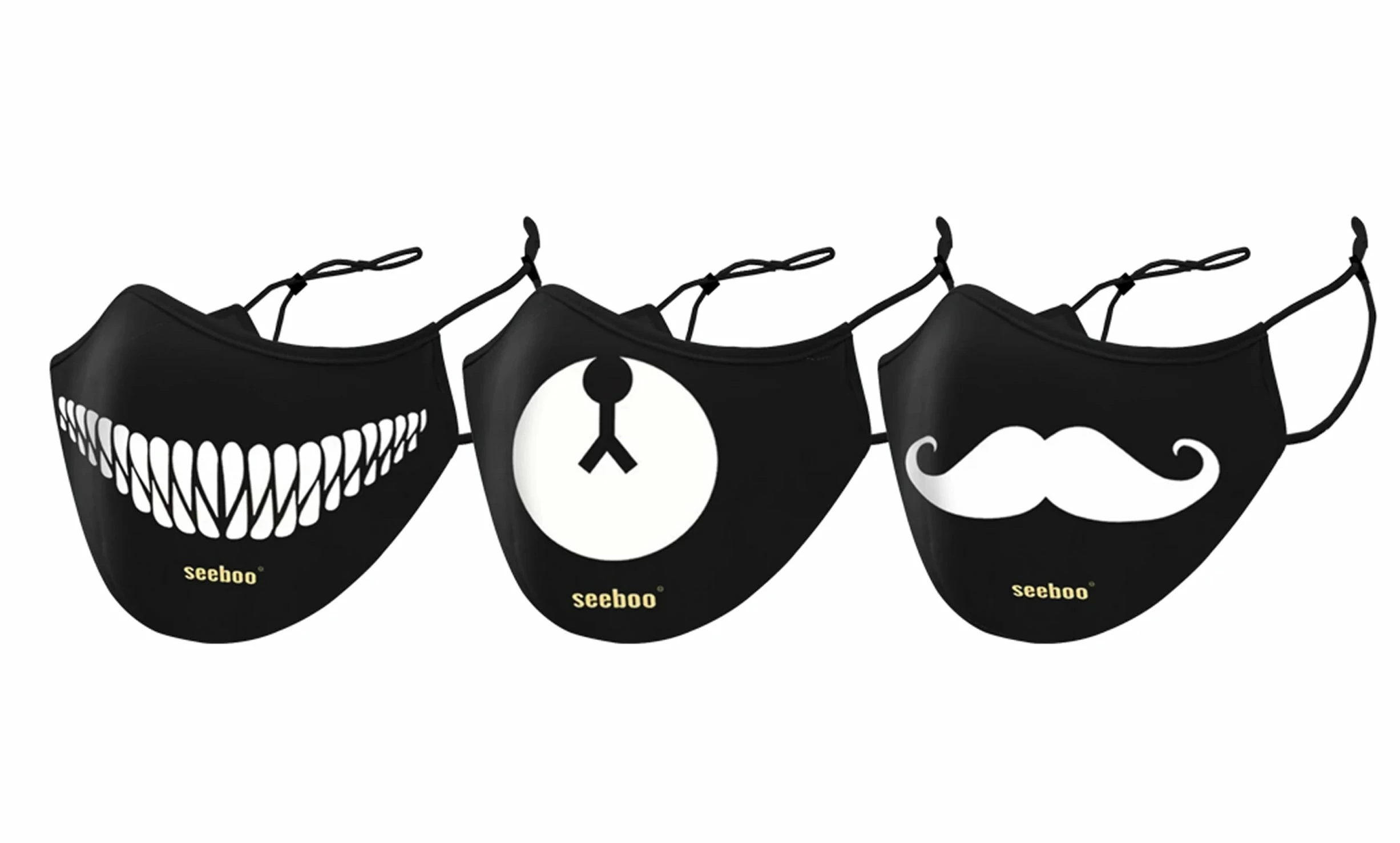 TagCo USA Inc Funny Faces Double Layer Reusable Mask With Adjustable Loop (3 -Pack) 1 TagCo USA Inc Funny Faces Double Layer Reusable Mask With Adjustable Loop (3 -Pack)