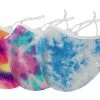 TagCo USA Inc Tie-Dyed Dual-Layer Reusable Kids Face Mask With Adjustable Earloop (3-Pack)
