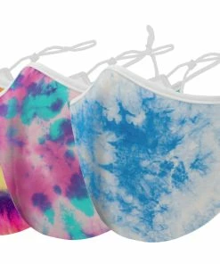 TagCo USA Inc Tie-Dyed Dual-Layer Reusable Kids Face Mask With Adjustable Earloop (3-Pack)