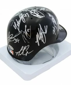 Sports-Autographs San Francisco Giants 2016 Team Signed Autographed Mini Batting Helmet Authenticated Ink COA Posey Bumgarner -Deals Slowpitch Softball Bats Store IMG 1715 1024x1024