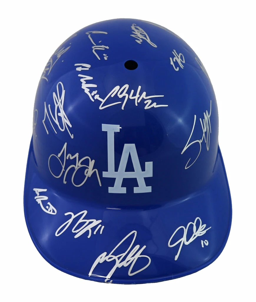 Sports-Autographs Los Angeles Dodgers 2016 Team Autographed Signed Souvenir Full Size Batting Helmet Authenticated Ink COA 1 Sports-Autographs Los Angeles Dodgers 2016 Team Autographed Signed Souvenir Full Size Batting Helmet Authenticated Ink COA