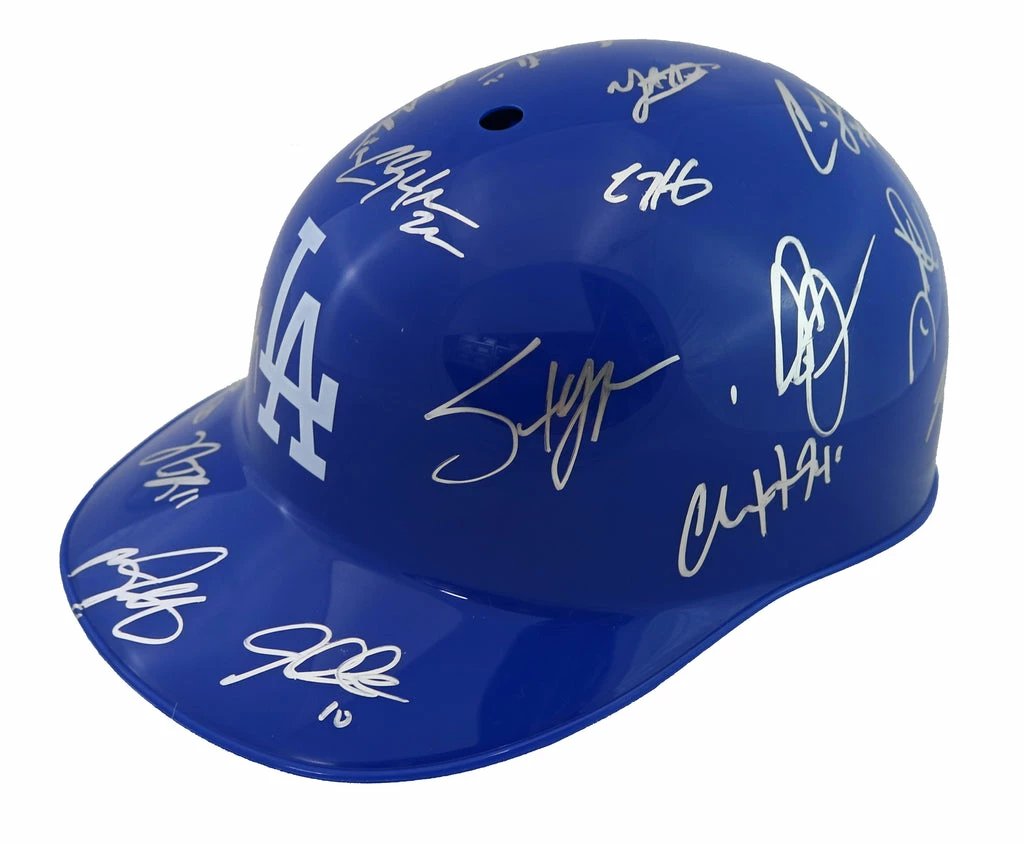 Sports-Autographs Los Angeles Dodgers 2016 Team Autographed Signed Souvenir Full Size Batting Helmet Authenticated Ink COA 2 Sports-Autographs Los Angeles Dodgers 2016 Team Autographed Signed Souvenir Full Size Batting Helmet Authenticated Ink COA - Image 2