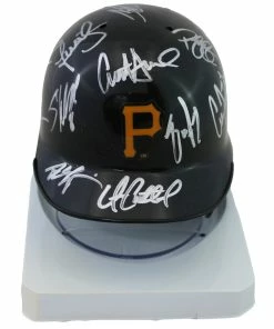Sports-Autographs Pittsburgh Pirates 2016 Team Signed Autographed Mini Batting Helmet Authenticated Ink COA - Andrew McCutchen