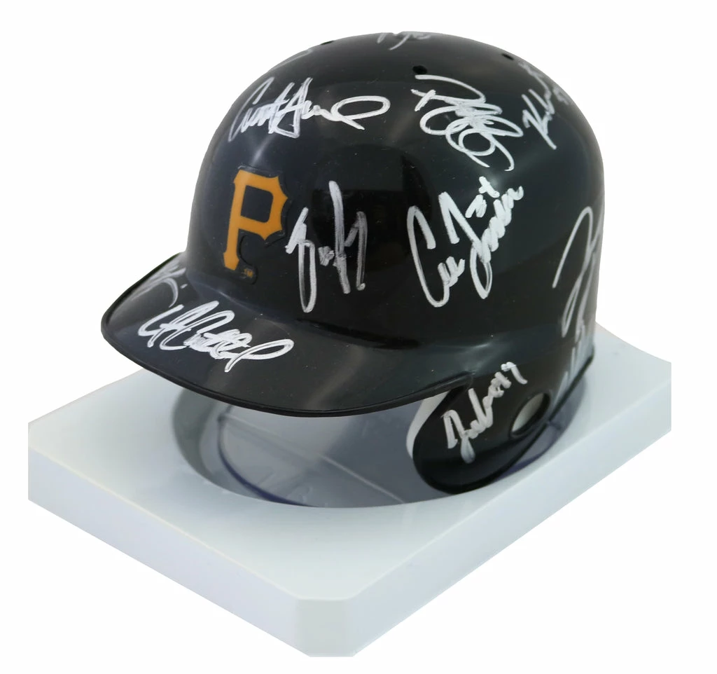 Sports-Autographs Pittsburgh Pirates 2016 Team Signed Autographed Mini Batting Helmet Authenticated Ink COA - Andrew McCutchen 2 Sports-Autographs Pittsburgh Pirates 2016 Team Signed Autographed Mini Batting Helmet Authenticated Ink COA - Andrew McCutchen - Image 2
