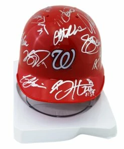 Sports-Autographs Washington Nationals 2016 Team Signed Autographed Mini Batting Helmet Authenticated Ink COA Bryce Harper
