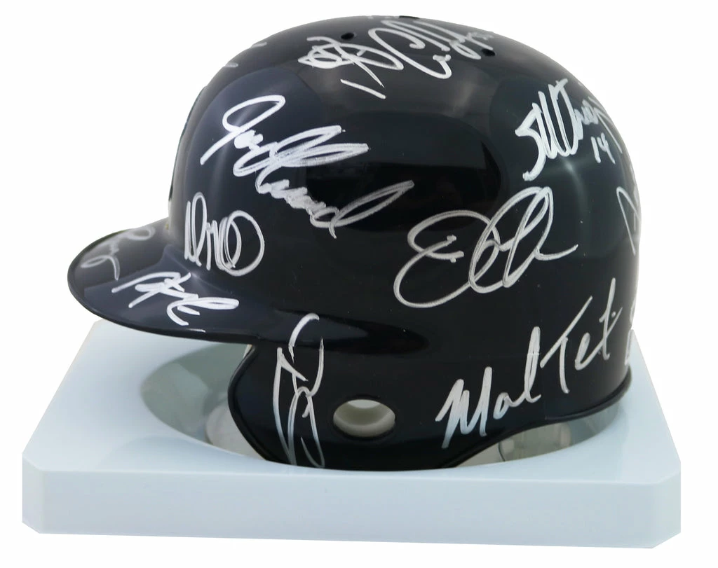 Sports-Autographs New York Yankees 2016 Team Signed Autographed Mini Batting Helmet Authenticated Ink COA Judge Rodriguez 3 Sports-Autographs New York Yankees 2016 Team Signed Autographed Mini Batting Helmet Authenticated Ink COA Judge Rodriguez - Image 3