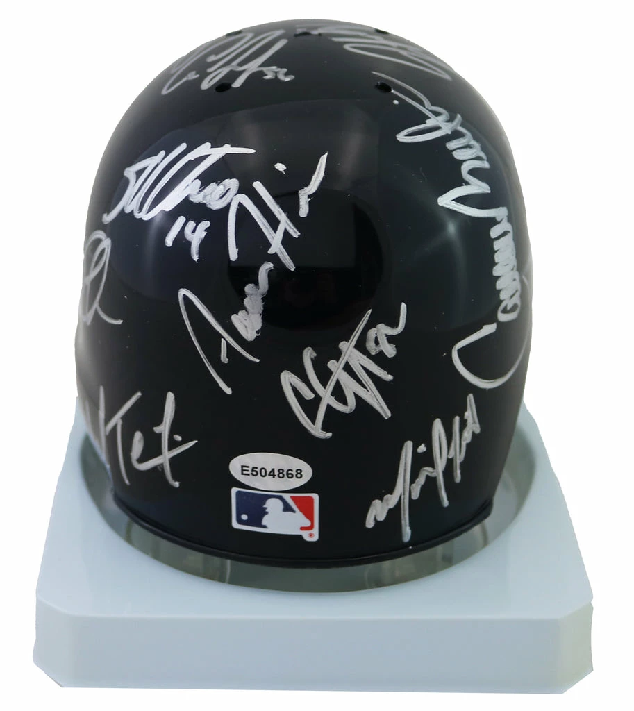 Sports-Autographs New York Yankees 2016 Team Signed Autographed Mini Batting Helmet Authenticated Ink COA Judge Rodriguez 5 Sports-Autographs New York Yankees 2016 Team Signed Autographed Mini Batting Helmet Authenticated Ink COA Judge Rodriguez - Image 5