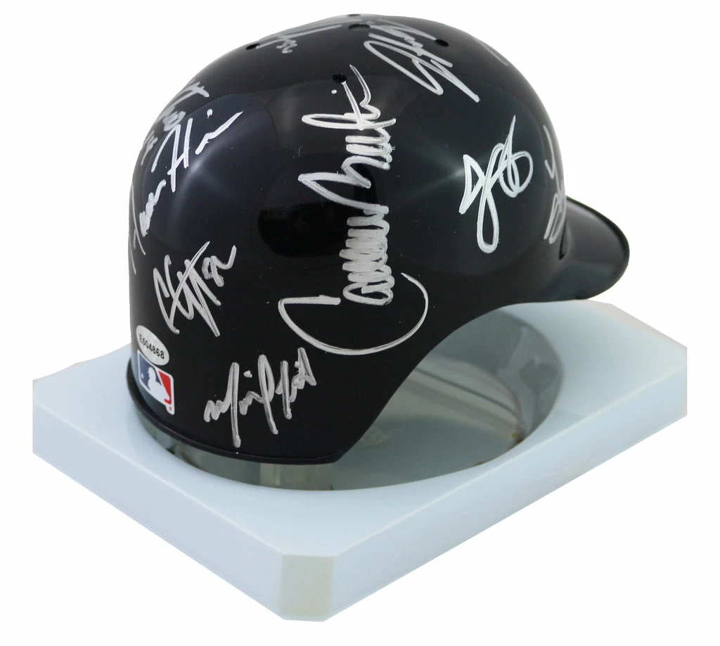 Sports-Autographs New York Yankees 2016 Team Signed Autographed Mini Batting Helmet Authenticated Ink COA Judge Rodriguez 6 Sports-Autographs New York Yankees 2016 Team Signed Autographed Mini Batting Helmet Authenticated Ink COA Judge Rodriguez - Image 6