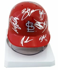 Sports-Autographs St. Louis Cardinals 2016 Team Signed Autographed Mini Batting Helmet Authenticated Ink COA
