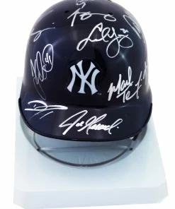 Sports-Autographs New York Yankees 2015 Team Signed Autographed Mini Batting Helmet Authenticated Ink COA Rodriguez Teixeira
