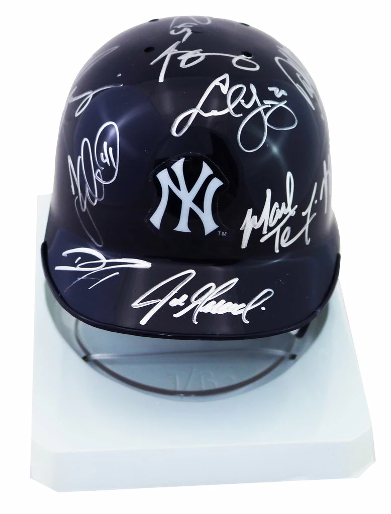 Sports-Autographs New York Yankees 2015 Team Signed Autographed Mini Batting Helmet Authenticated Ink COA Rodriguez Teixeira 1 Sports-Autographs New York Yankees 2015 Team Signed Autographed Mini Batting Helmet Authenticated Ink COA Rodriguez Teixeira