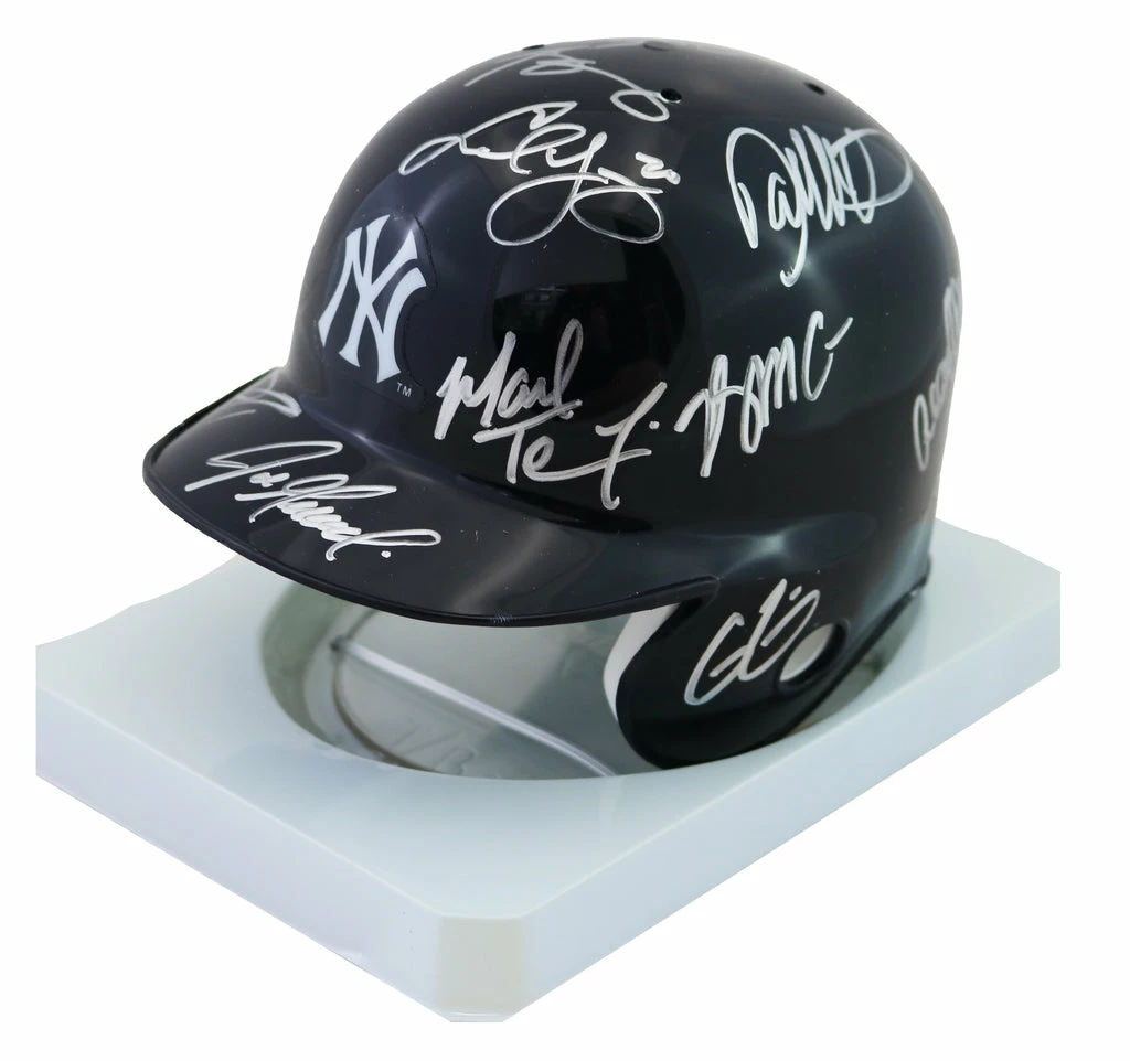 Sports-Autographs New York Yankees 2015 Team Signed Autographed Mini Batting Helmet Authenticated Ink COA Rodriguez Teixeira 2 Sports-Autographs New York Yankees 2015 Team Signed Autographed Mini Batting Helmet Authenticated Ink COA Rodriguez Teixeira - Image 2