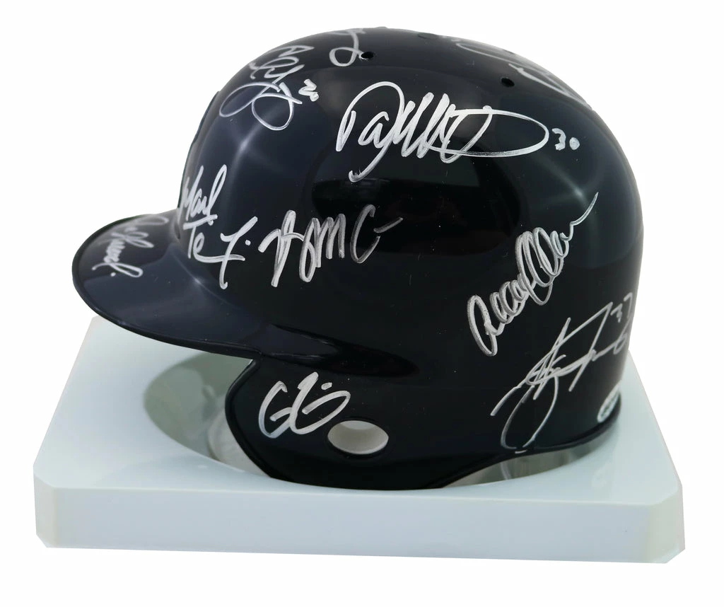 Sports-Autographs New York Yankees 2015 Team Signed Autographed Mini Batting Helmet Authenticated Ink COA Rodriguez Teixeira 3 Sports-Autographs New York Yankees 2015 Team Signed Autographed Mini Batting Helmet Authenticated Ink COA Rodriguez Teixeira - Image 3