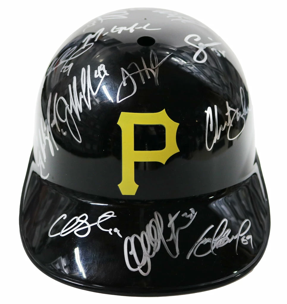 Sports-Autographs Pittsburgh Pirates 2015 Team Autographed Signed Souvenir Full Size Batting Helmet Authenticated Ink COA 1 Sports-Autographs Pittsburgh Pirates 2015 Team Autographed Signed Souvenir Full Size Batting Helmet Authenticated Ink COA