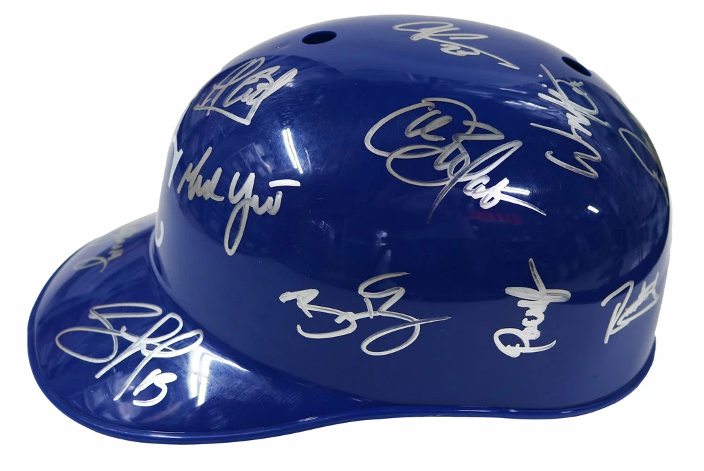 Sports-Autographs Kansas City Royals 2016 Team Signed Autographed Souvenir Full Size Batting Helmet Authenticated Ink COA 3 Sports-Autographs Kansas City Royals 2016 Team Signed Autographed Souvenir Full Size Batting Helmet Authenticated Ink COA - Image 3