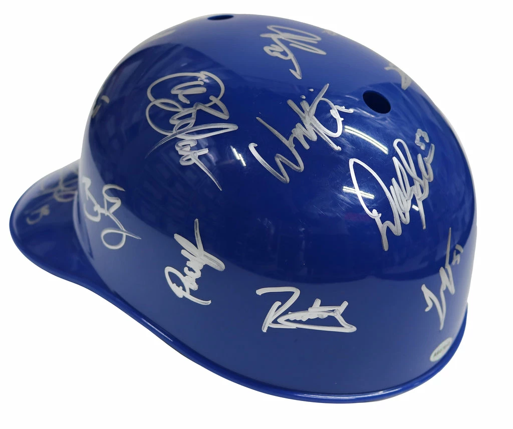 Sports-Autographs Kansas City Royals 2016 Team Signed Autographed Souvenir Full Size Batting Helmet Authenticated Ink COA 4 Sports-Autographs Kansas City Royals 2016 Team Signed Autographed Souvenir Full Size Batting Helmet Authenticated Ink COA - Image 4