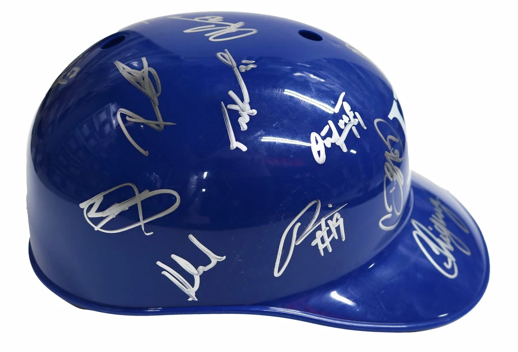 Sports-Autographs Kansas City Royals 2016 Team Signed Autographed Souvenir Full Size Batting Helmet Authenticated Ink COA 6 Sports-Autographs Kansas City Royals 2016 Team Signed Autographed Souvenir Full Size Batting Helmet Authenticated Ink COA - Image 6