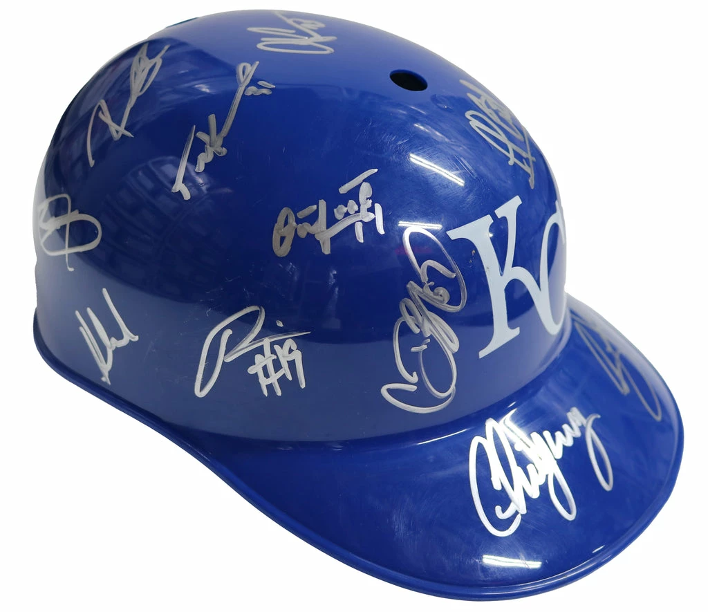 Sports-Autographs Kansas City Royals 2016 Team Signed Autographed Souvenir Full Size Batting Helmet Authenticated Ink COA 7 Sports-Autographs Kansas City Royals 2016 Team Signed Autographed Souvenir Full Size Batting Helmet Authenticated Ink COA - Image 7